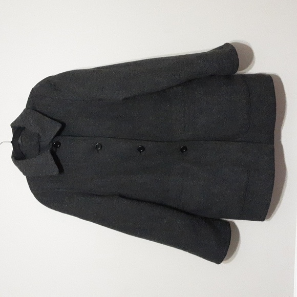 Vintage Utex Design barn pea coat jacket wool gray women M long button down y2k - Picture 1 of 11